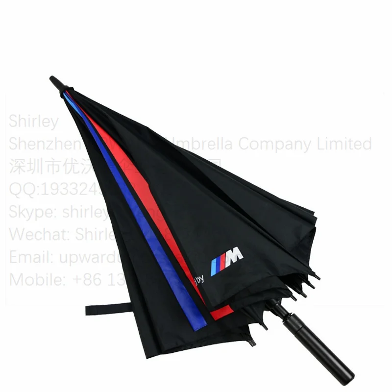 B MW Promotional Straight Umbrellas Customized logo Printing Strong Windproof Golf Umbrella