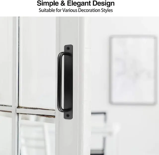 Kitchen Bedroom Grab Bar Cupboard Barn Door Handle Screws Door Handles Aluminium Black