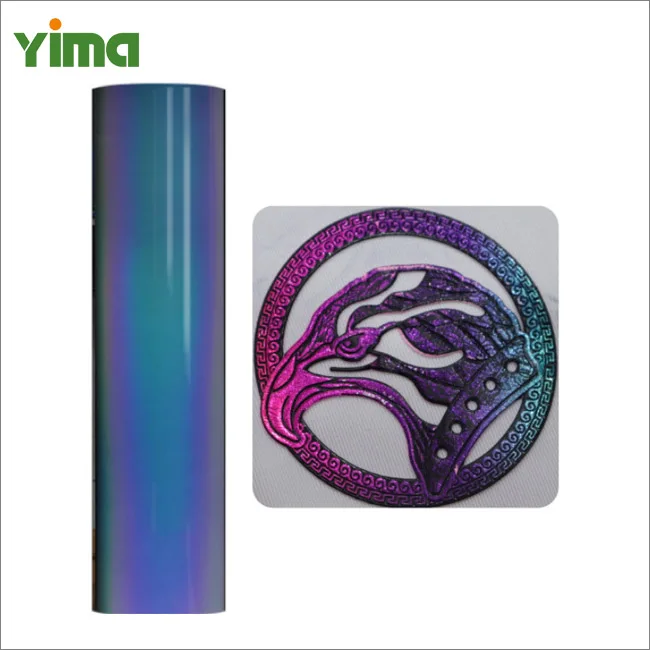 Custom Design Heat Transfer Vinyl Cutting Printing Sticker Label Fantasy Metallic Neon Reflective Color LOGO Patch For T Shirt
