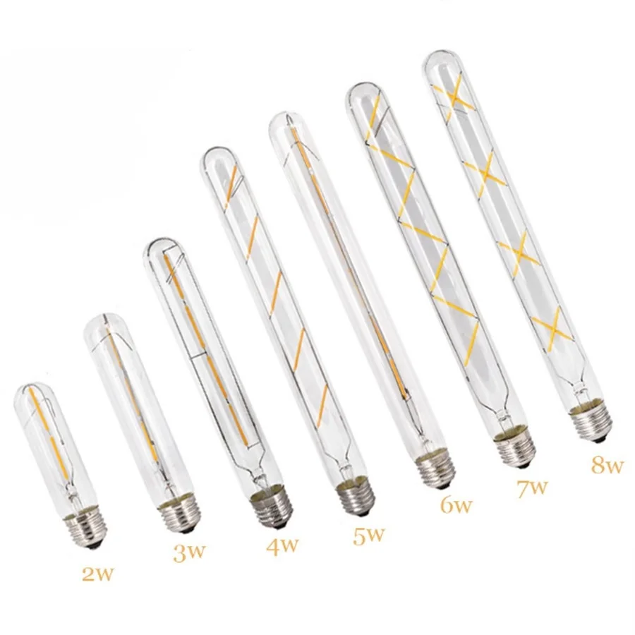 Vintage Edison 2W 3W 4W 5W 6W 7W 8W Filament Light Bulb  T30 LED Tube Lamps E26 E27 B22 Retro Decorative LED Filament Bulb