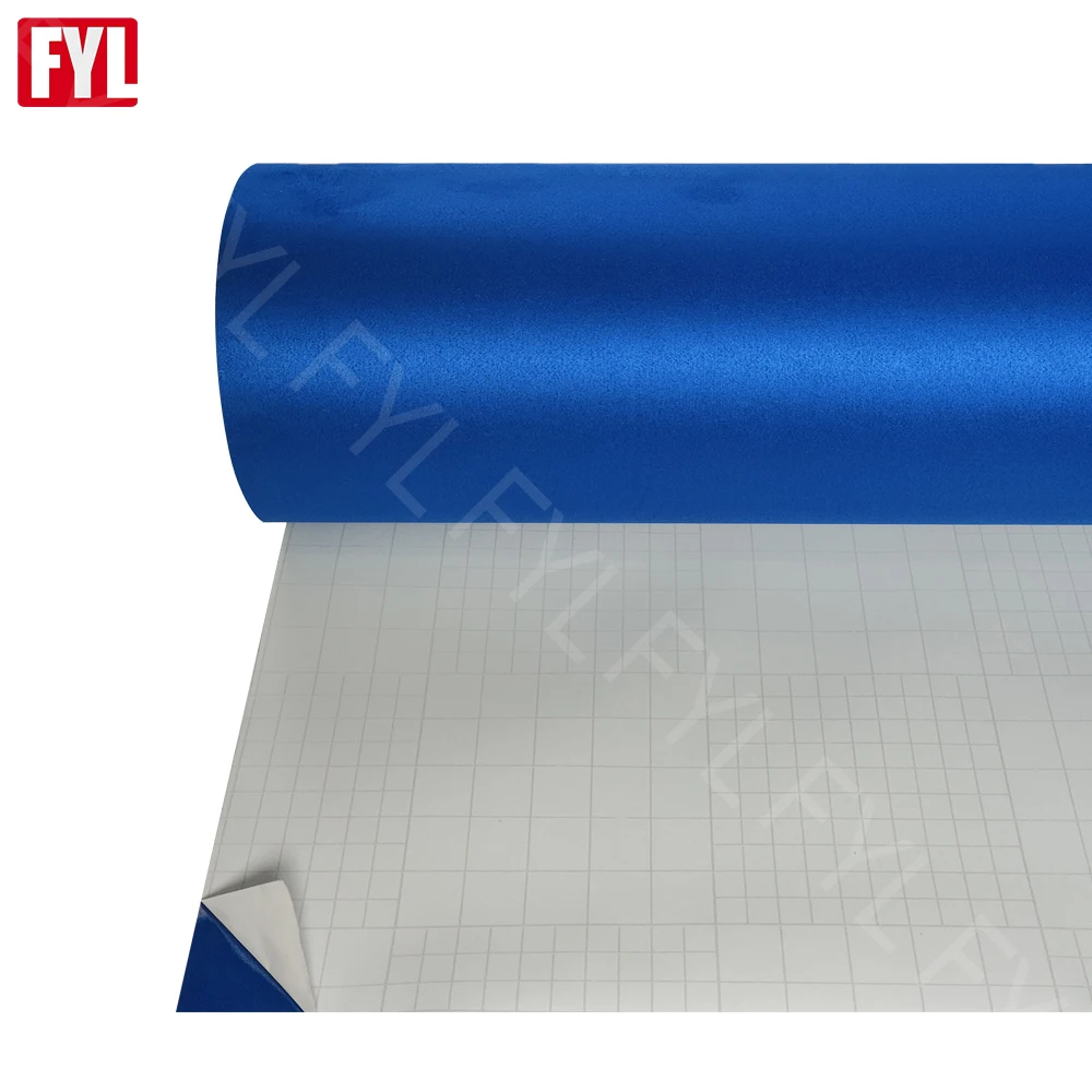 Top Quality Strong Glue Blue Alcantara Fabric Wrap For Car Dashboard Car Roof Mobile Laptop