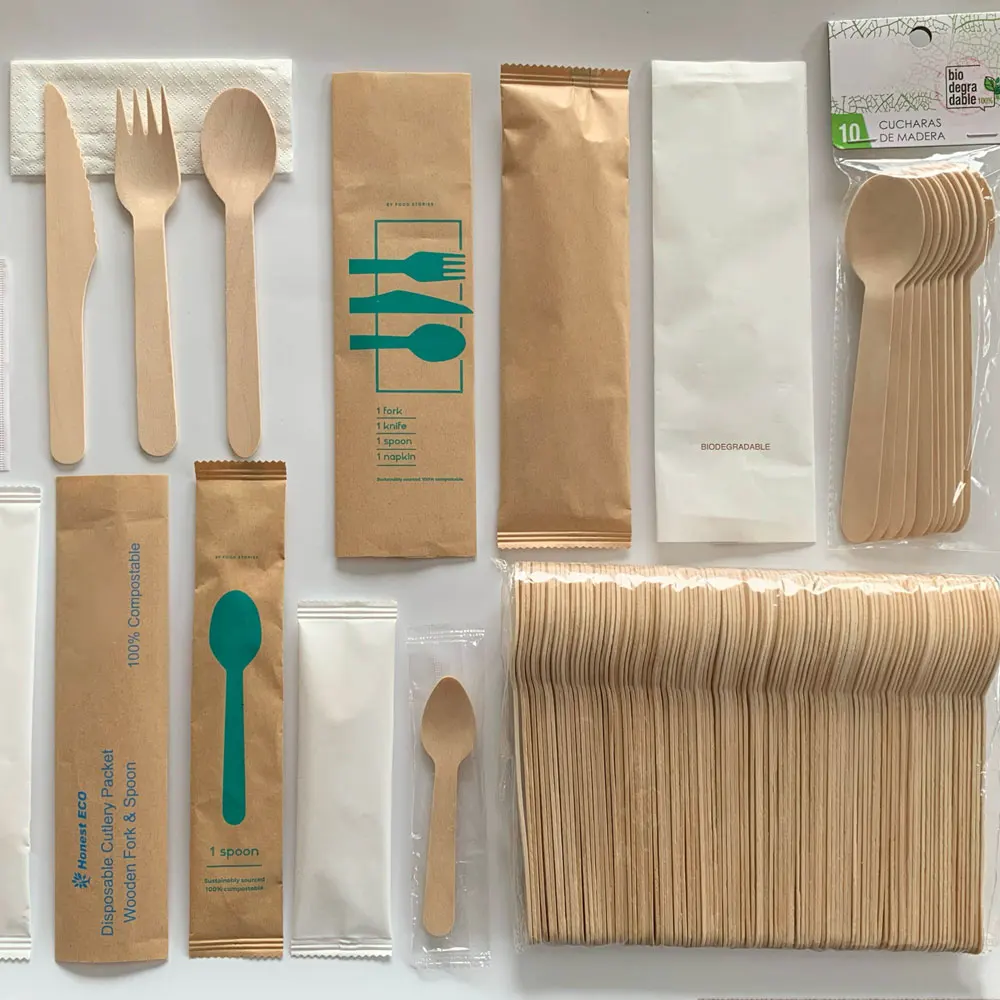 disposable wooden cutlery 360 knife fork spoon wooden cutlery manufacturer