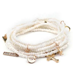 plus size elastic cord glass seed beads layered weight loss women body belly chain african waist beads jewelry with charm