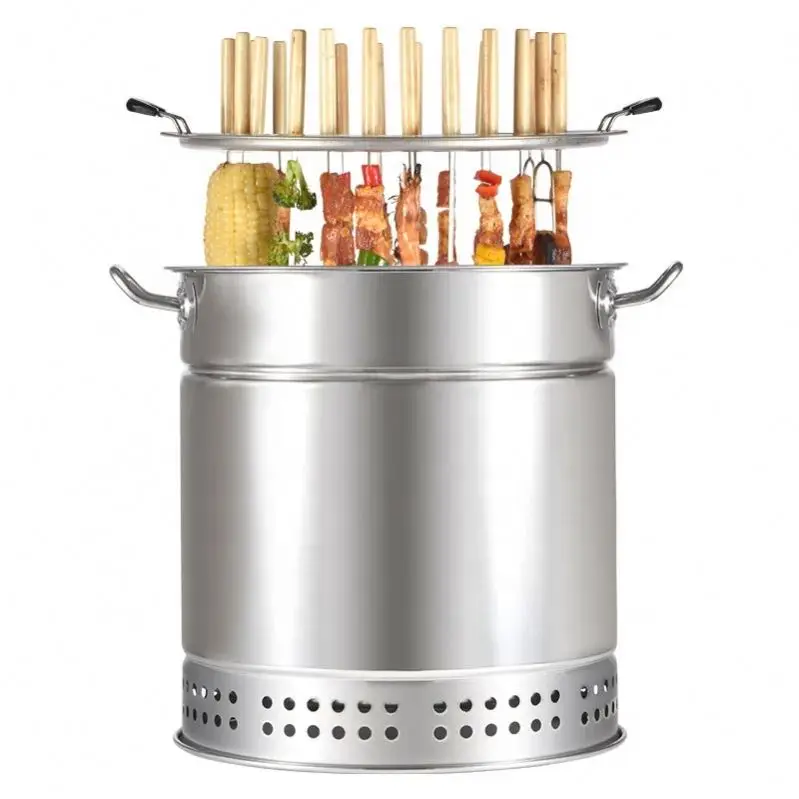 Commercial Outdoor Charbroiler Duck Roaster Oven Grill Stainless Steel Wood Cooking Camping Barbecue Bbq Grill