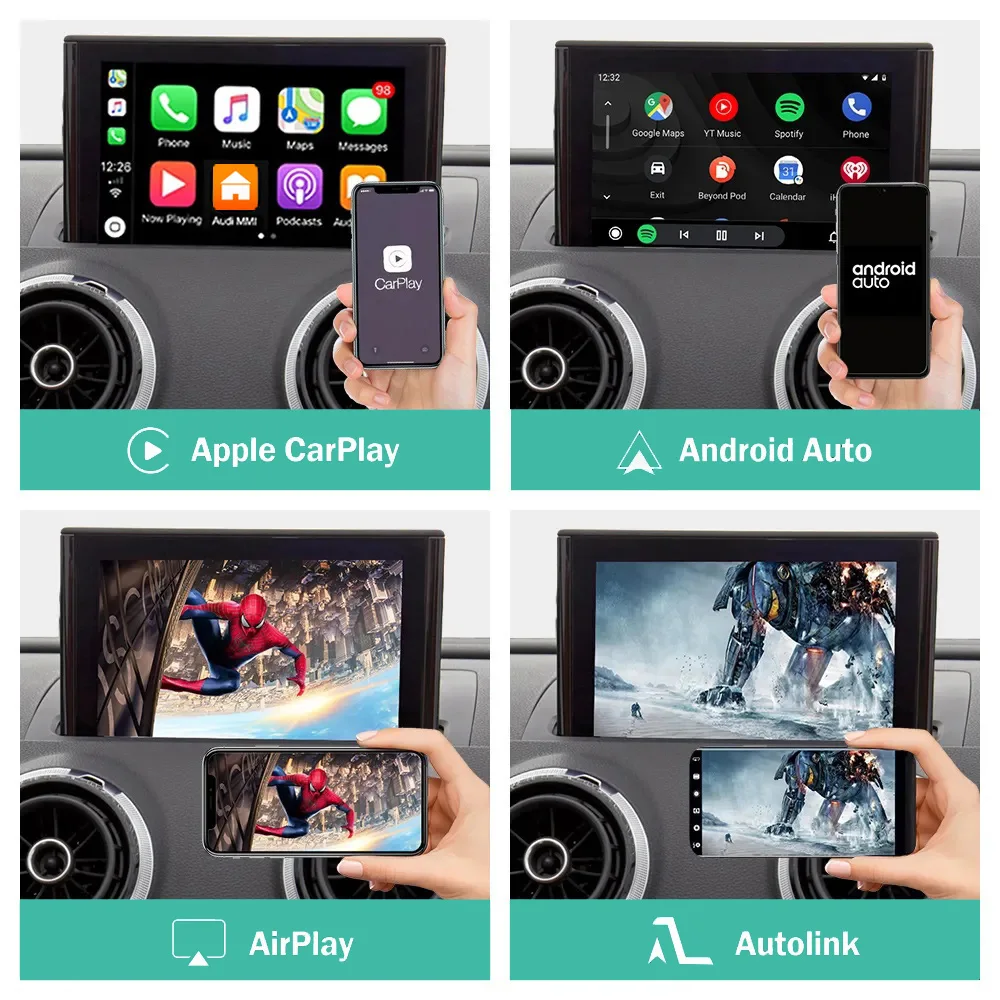 Wireless CarPlay And Android Auto For AUDI Q7 MMI 3G 2016-2018  MHI2 Connects No Gateway