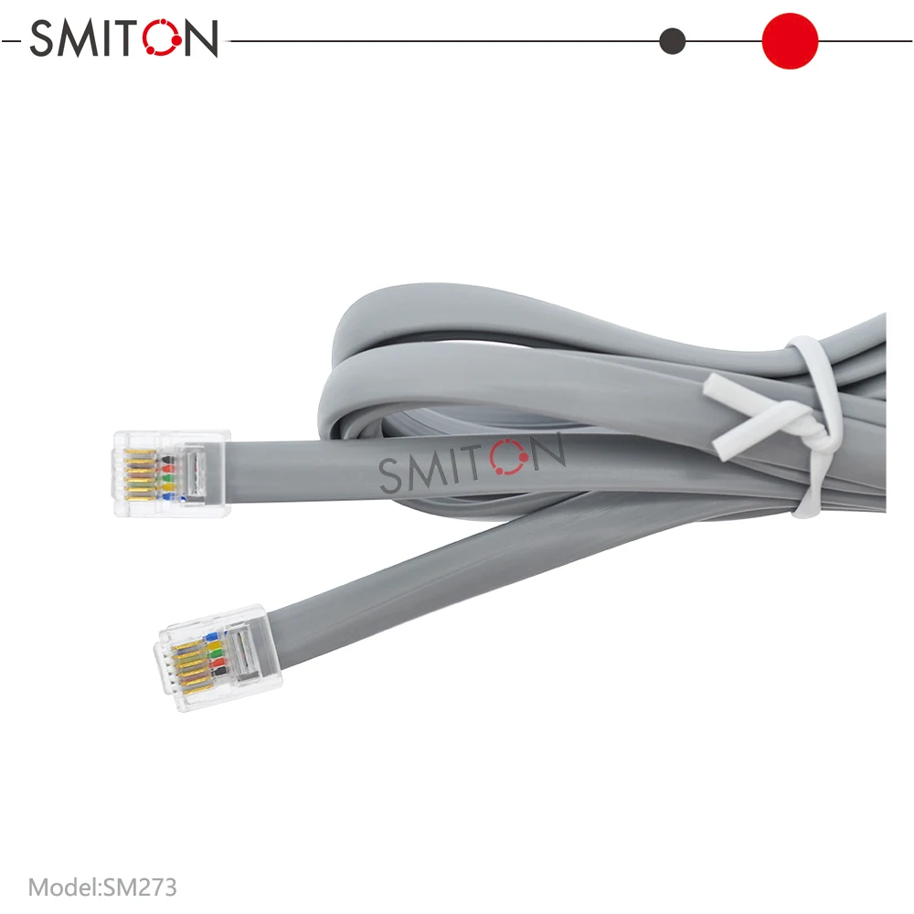 30AWG 6P6C RJ12 штекер Модульный Телефонный Кабель