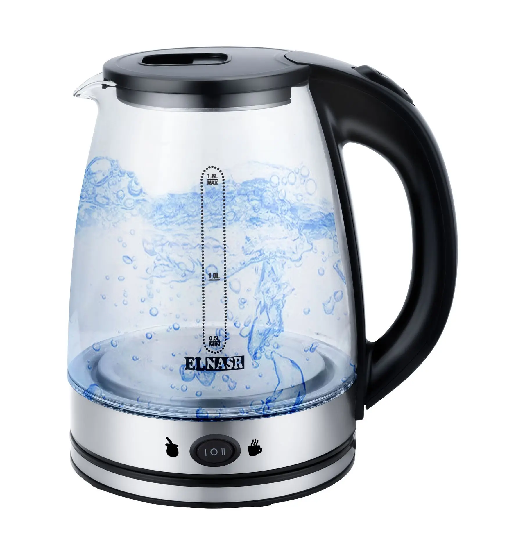 Glass Electric Kettle Hot Water Boiler 1.5 Liter Borosilicate Glass  Auto Shut Off Water Heater Kettle for Coffee & Tea Maker