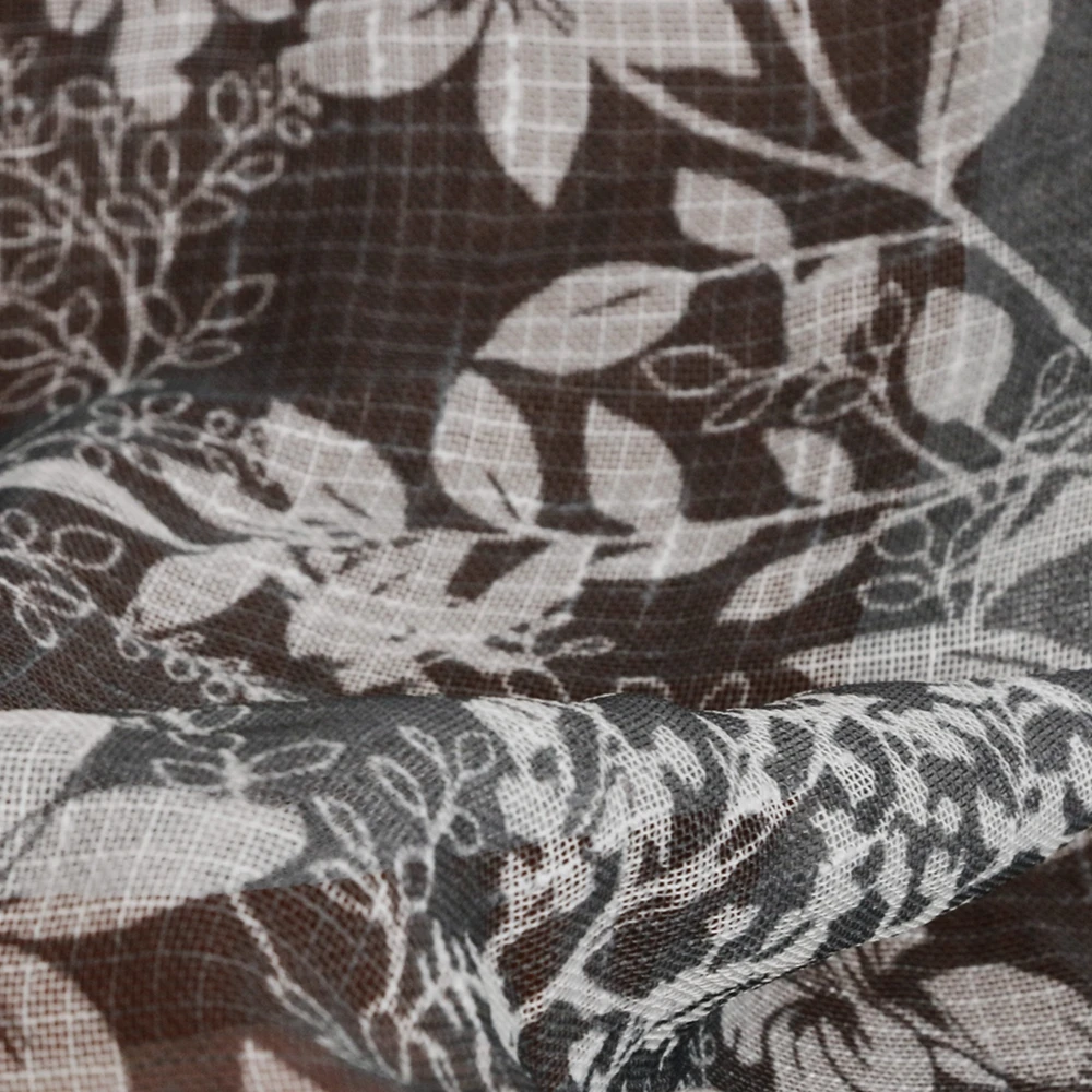 OWENIE Sheer Fabric Voile Grommet Window Curtain Suitable for Living Room/Bedroom Geometric Zigzag Gauze Curtain