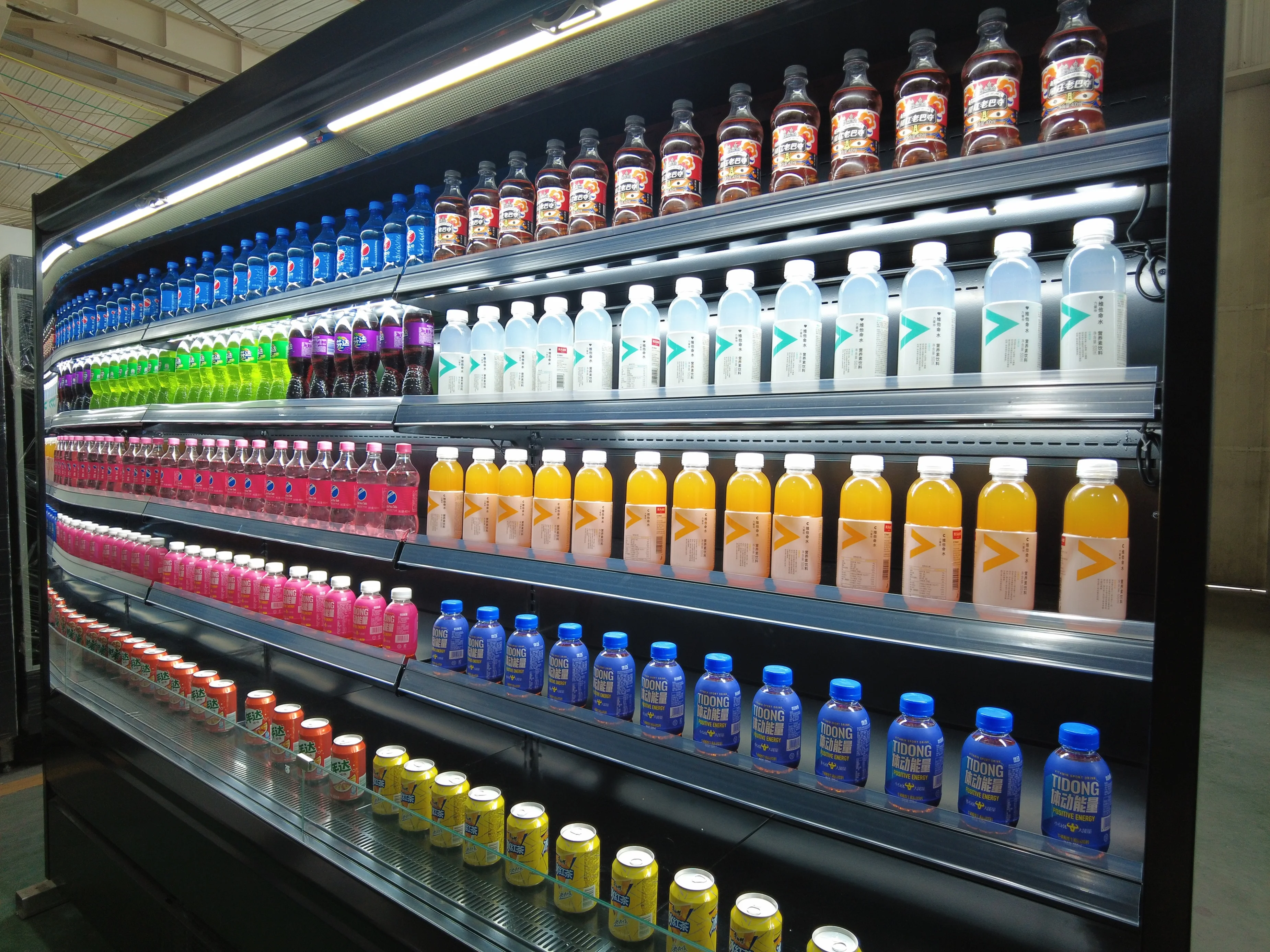 4 Feet 6 Feet 8 Feet commercial open chiller for cheese fruit and vegetable display fridge