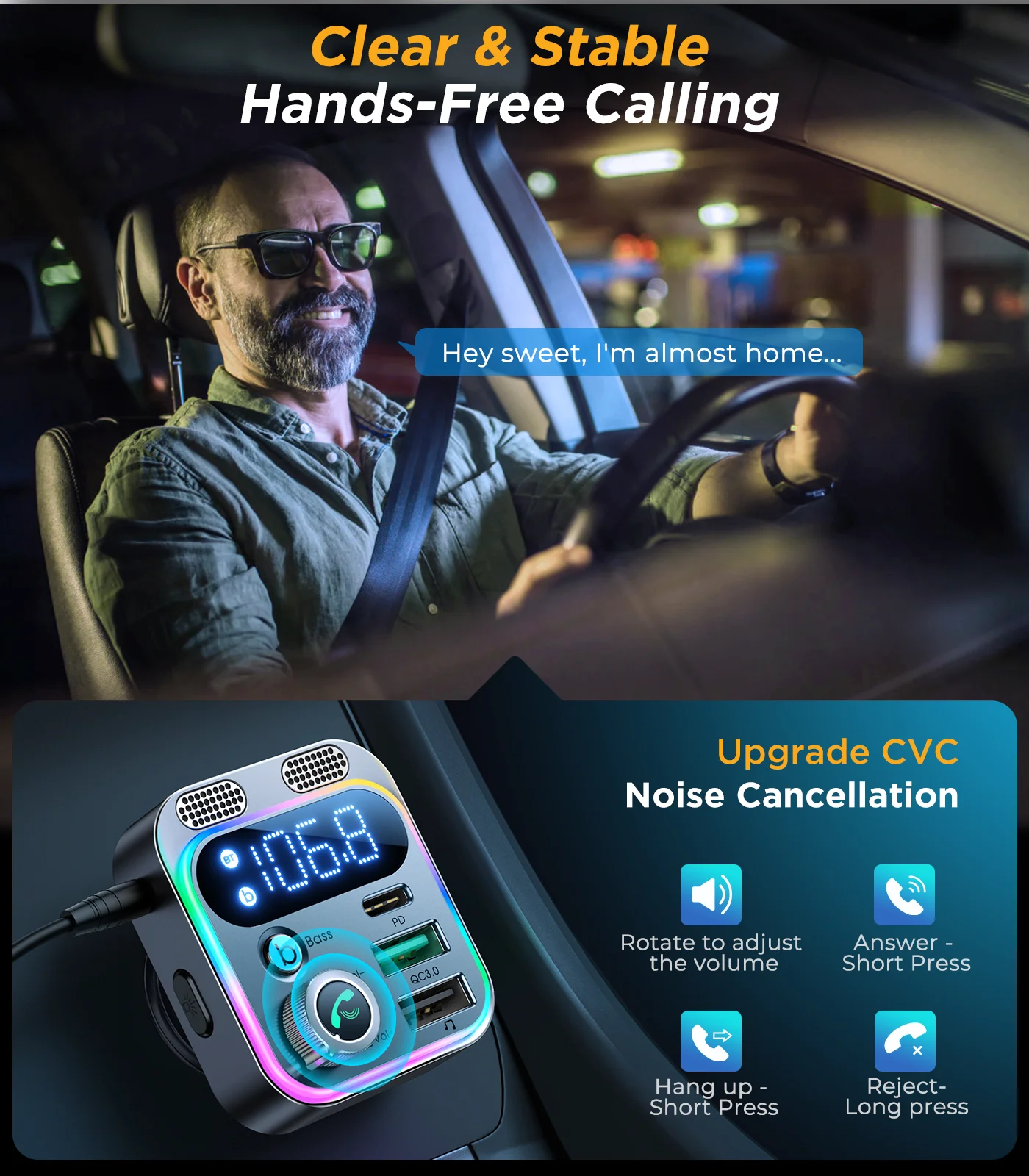 JOYROOM Pd 48w Fast Charging Usb Type C Port Wireless FM Transmitter Wireless Electric Car Adapter