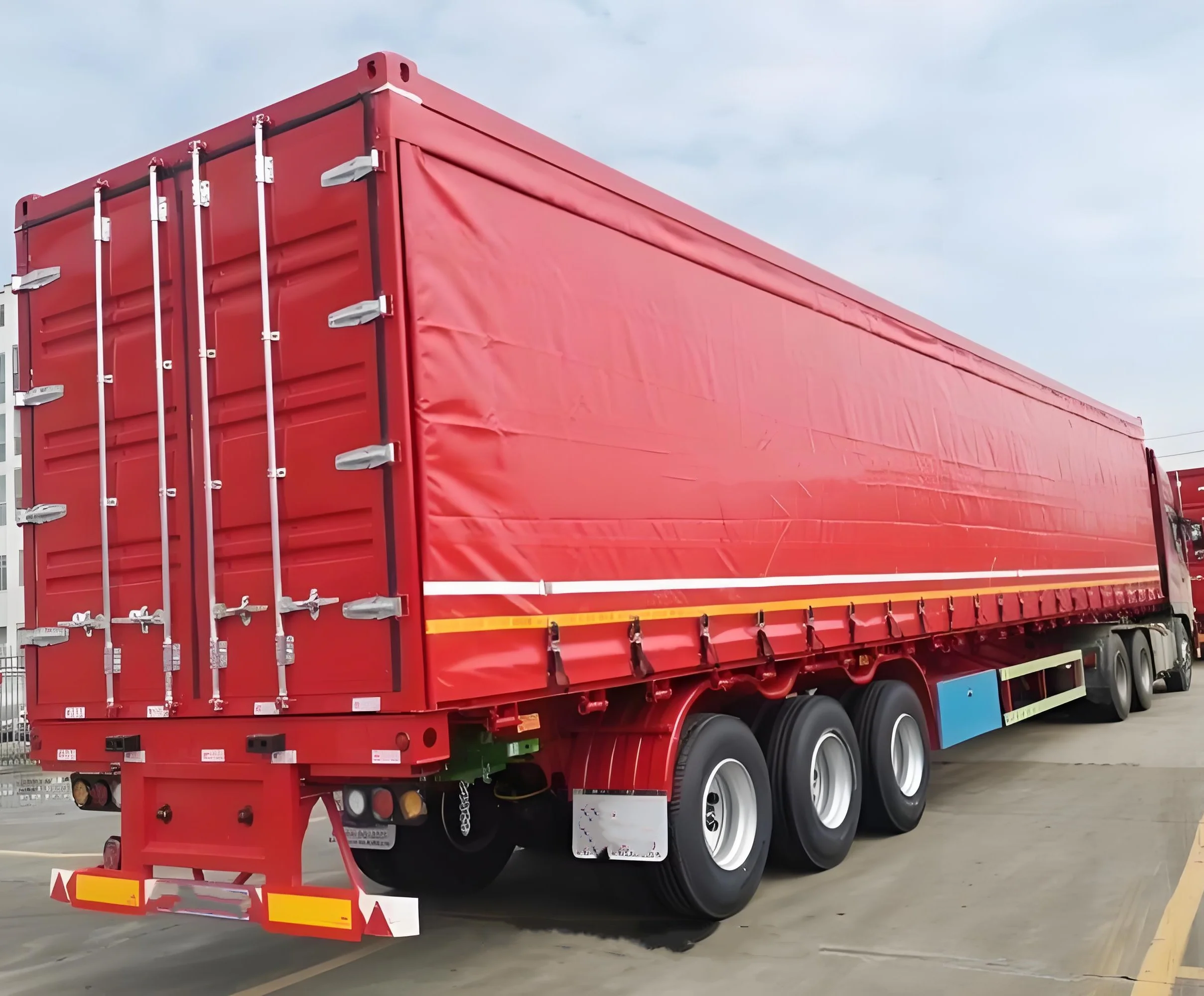 2 3 4 Axles Drop Side Wall Sidewall Board Bulk Fence Stake Van Curtain Box Drop Dump Tipper Flatbed Container Truck Semi Trailer