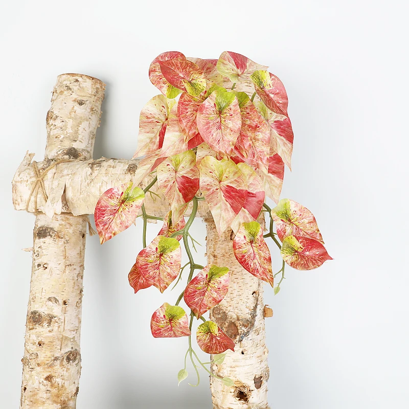 Artificial short length vine wall hanging plant vine for home decoration Simulation multiple colors leaf plant vines indoor