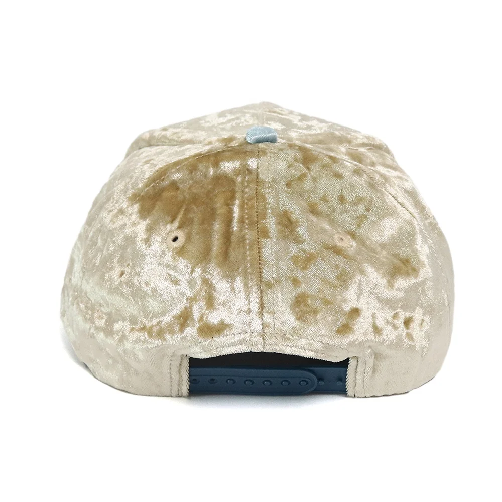 Most Popular Winter 5 Panel Snap back Hat,Blue Men Embroidery velvet fabric Customize logo A Frame caps style for out door