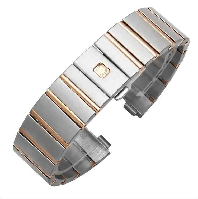 15mm 17mm 18mm 23mm 25mm rose gold deployment butterfly stainless steel watch strap for OMG Constellation Double eagle watch