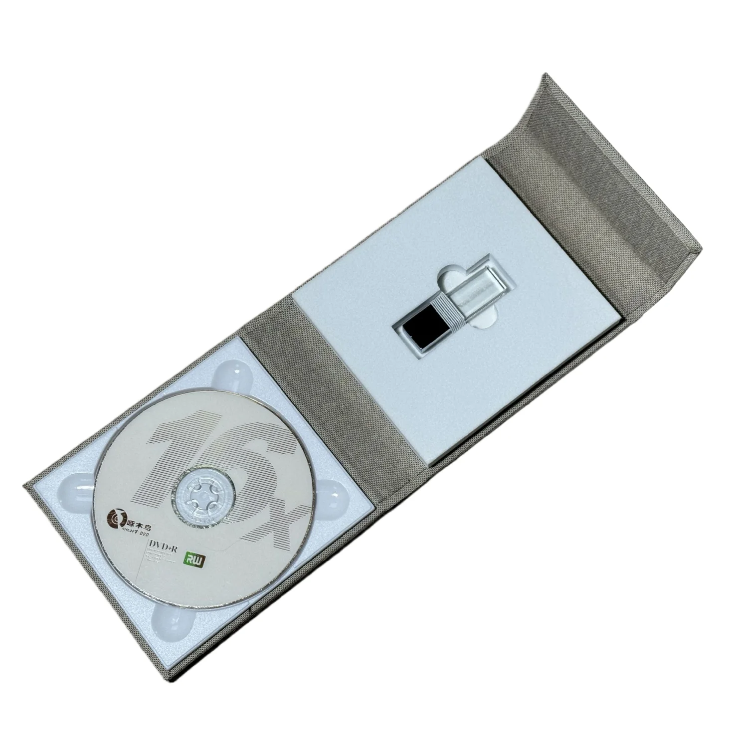 Изготовленный на заказ качественный кожаный льняной бархатный тканевый USB флэш-накопитель упаковка подарочный