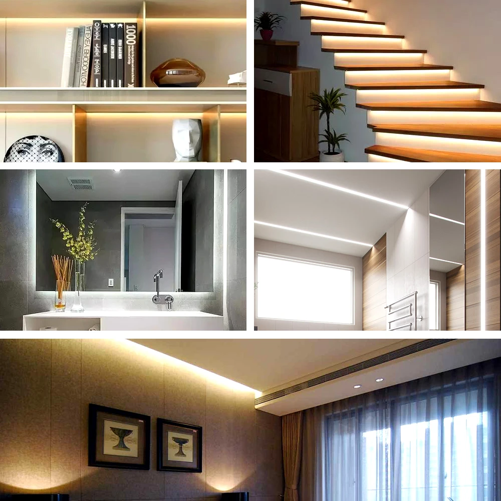 8mm/10mm COB LED Strip Light Flexible Aluminum Body with 12V 480 LEDs/Meter IP20 Decoration for Living Room 24V Input 5m MOQ