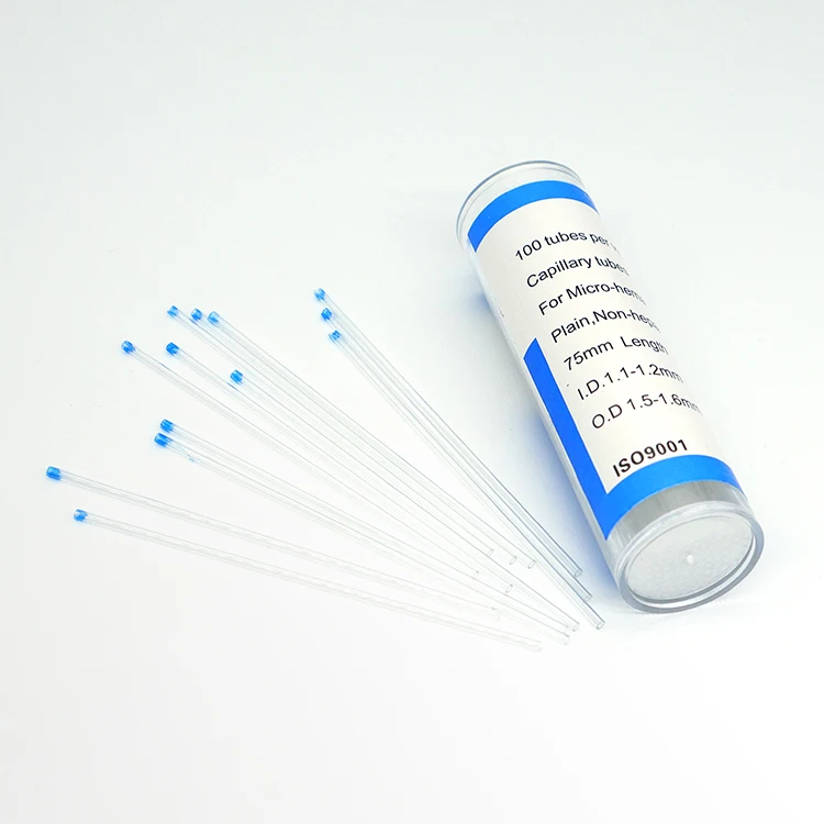Hot sell 75mm non micro hematocrit heparinized capillary glass tubes