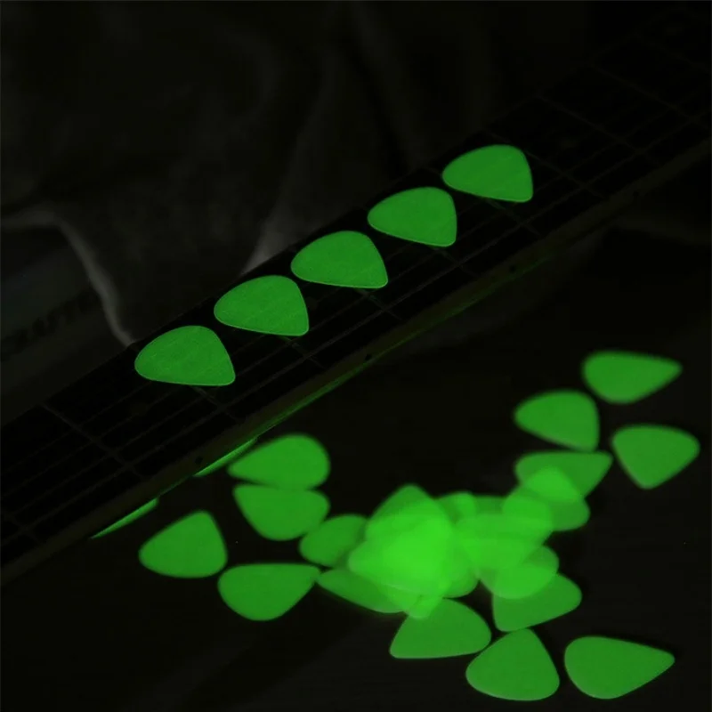 0.46mm 0.71mm 0.96mm Luminous Celluloid Plectrum Collection Acoustic Electric Guitar Flatpick Fingerpick