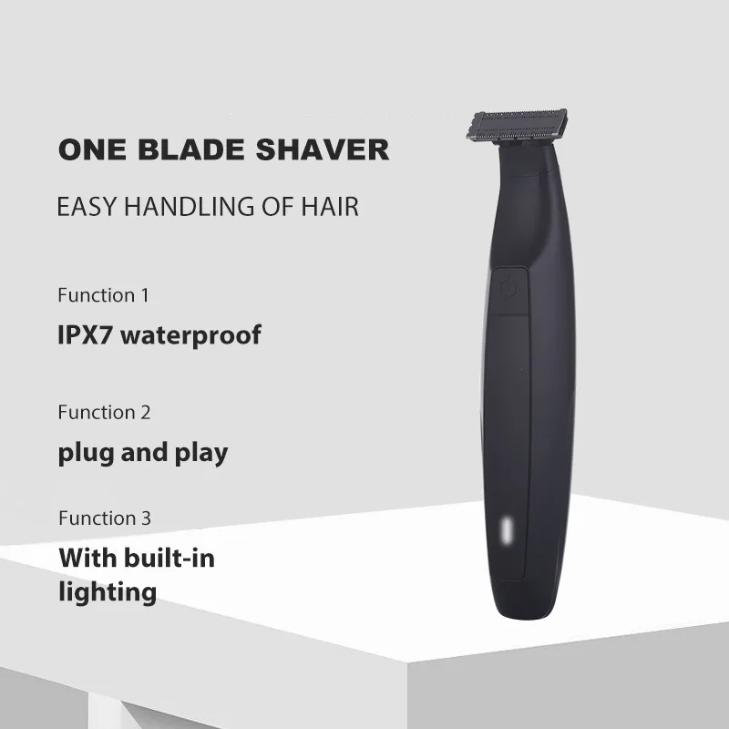 IPX7 Waterproof Rechargeable One Blade Shaver Professional Cordless Body Hair Ball Trimmer For Men