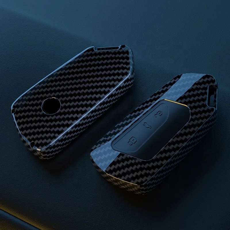 ABS+Carbon Car Key Case Cover Shell Fob For VW Volkswagen Golf 8 MK8 ID.3 ID.4 Cupra Skoda Octavia A8 SEAT Leon MK4 2020 2021