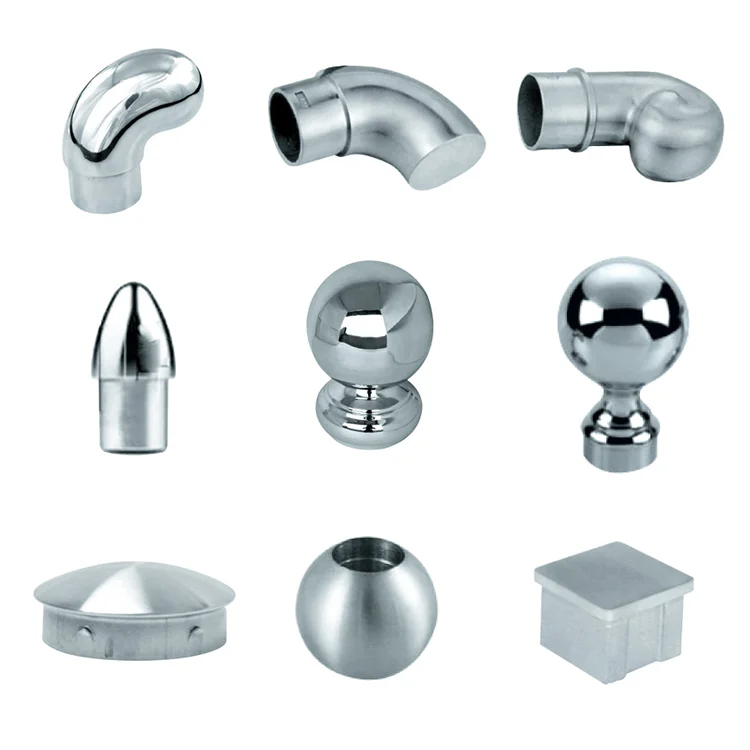 stainless steel round spiral staircase handrail ball post top cap covers for railing staircase baluster