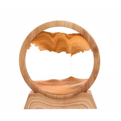 Деревянная рама, динамический движущийся песок, искусство, картина, круглые 3d-песочные часы, Декор для дома, сенсорные игрушки