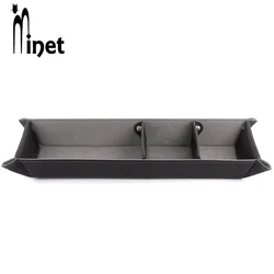 Текстурный столик из искусственной кожи Lychee, настольный комод, кошелек, лоток для хранения ювелирных изделий в офисе