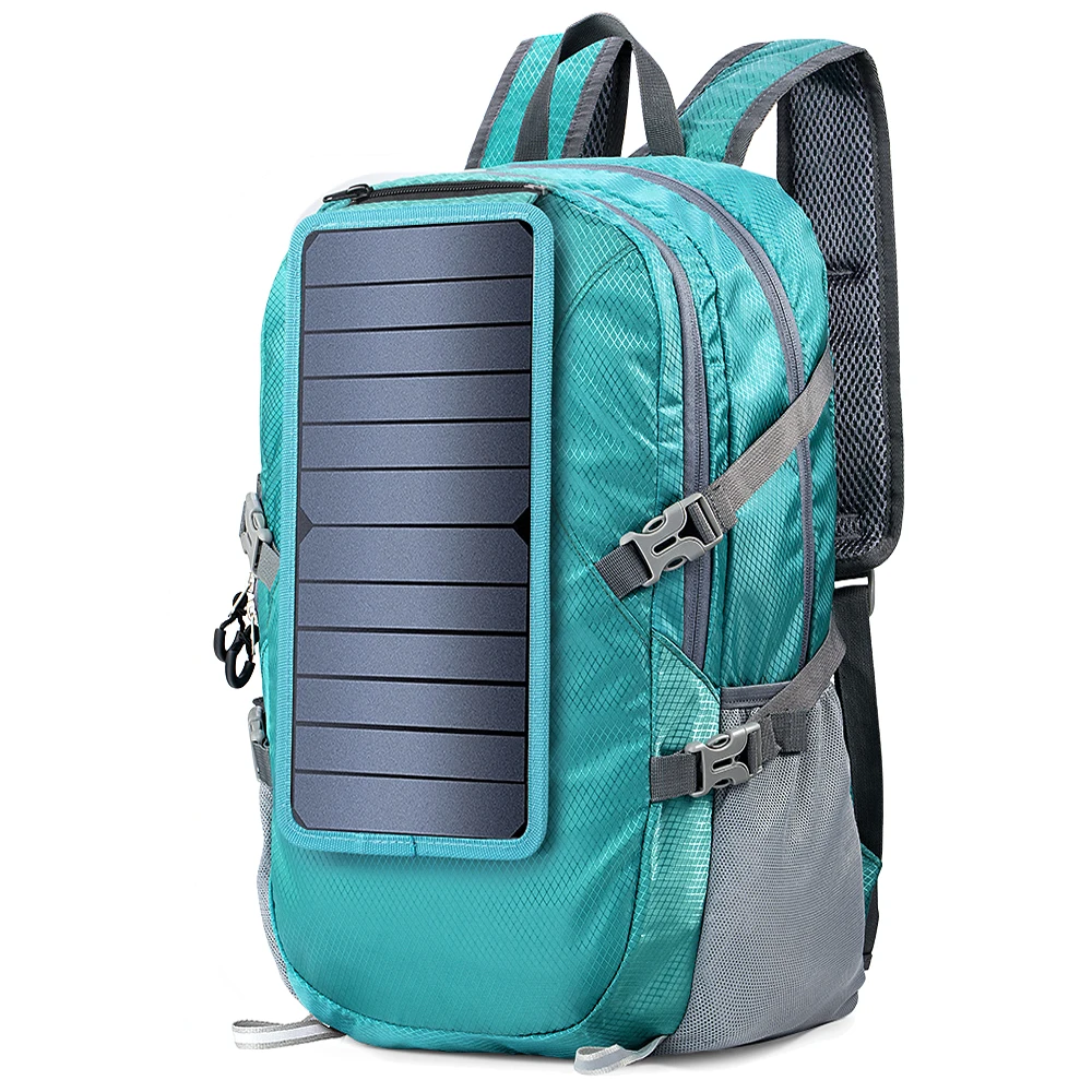Customized waterproof usb charging multifunctional solar battery power bank panel cycling backpack