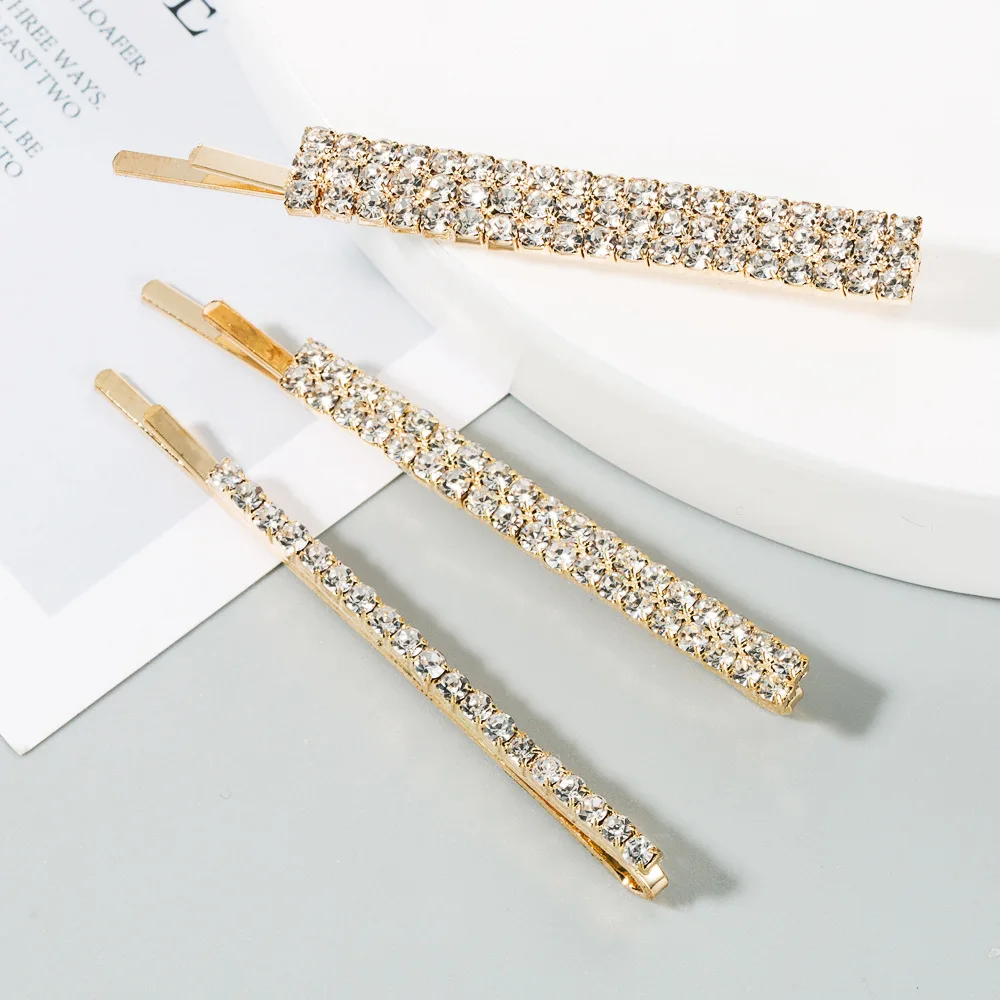 Wholesale Korean Custom Crystal Word Barrettes Handmade Shinny Crystal Hair Accessories Rhinestone Hair Clip For Girls Women