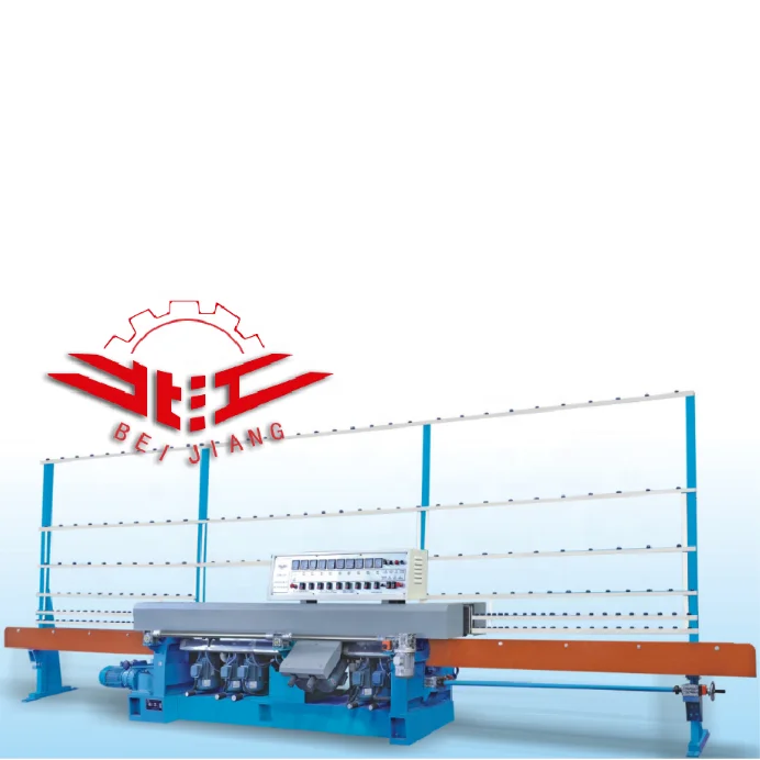 BEIJIANG 9 Spindles 45 Degree Glass Straight Line Edging Polishing Machine