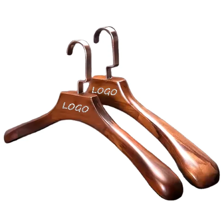 Wholesale Customized Logo Free Sample Luxury Coat Jacket Suit Hanger with White or Black Hooks