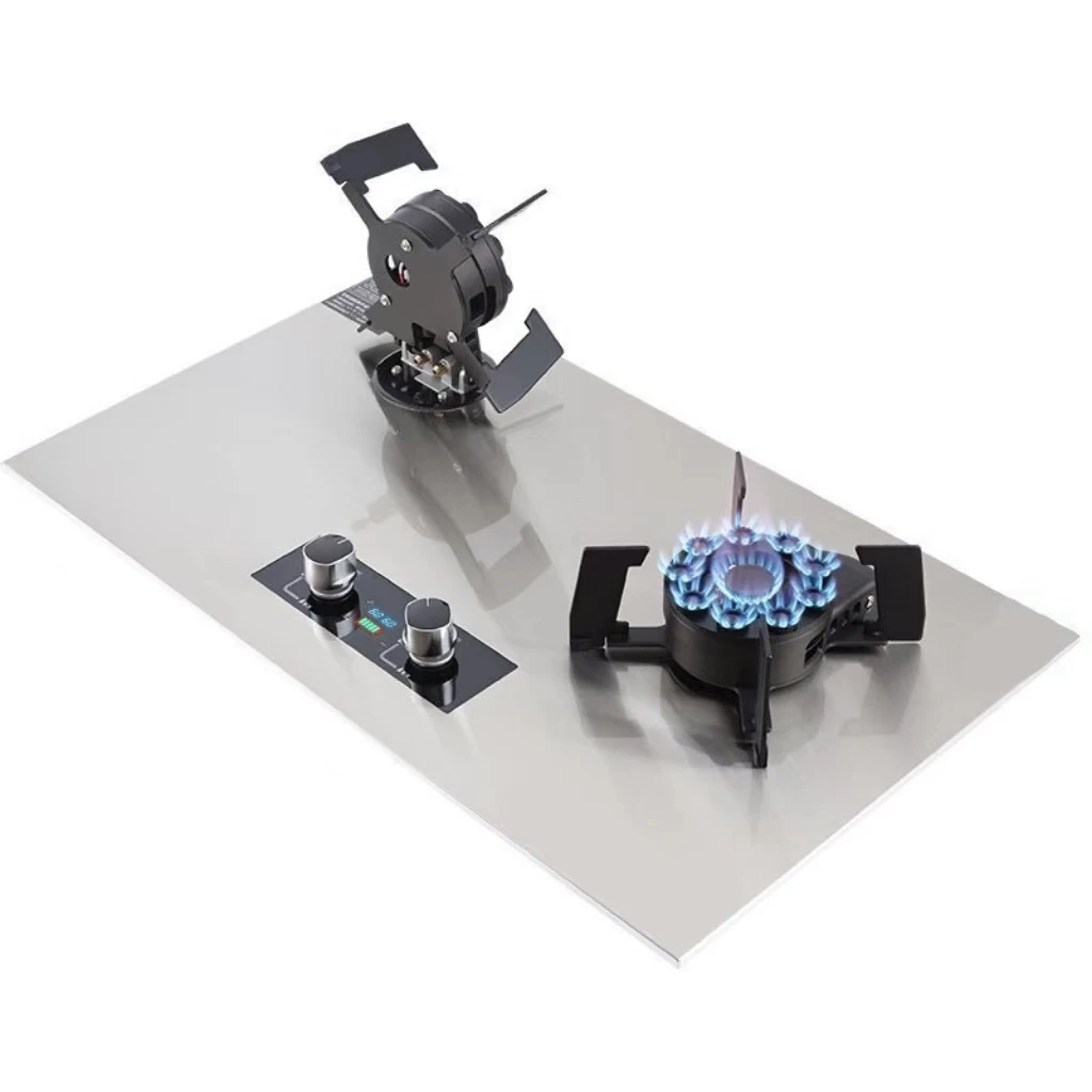Reversible Converter Head Wholesale Folding Double Fire LPG Natural Gas Stainless Steel Double Burners Card Magnetic Gas Stove