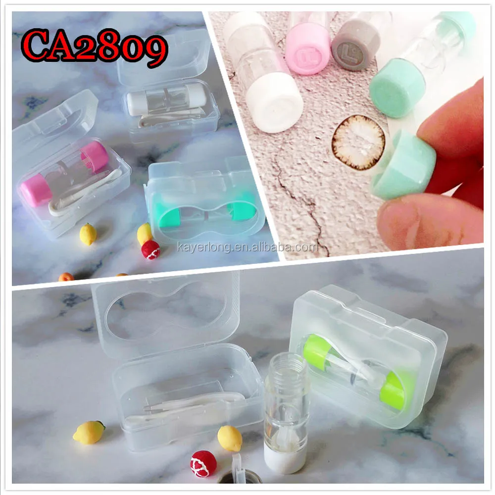 contact lens case, hard and soft lens tube style pp cartoon travel box CA2809