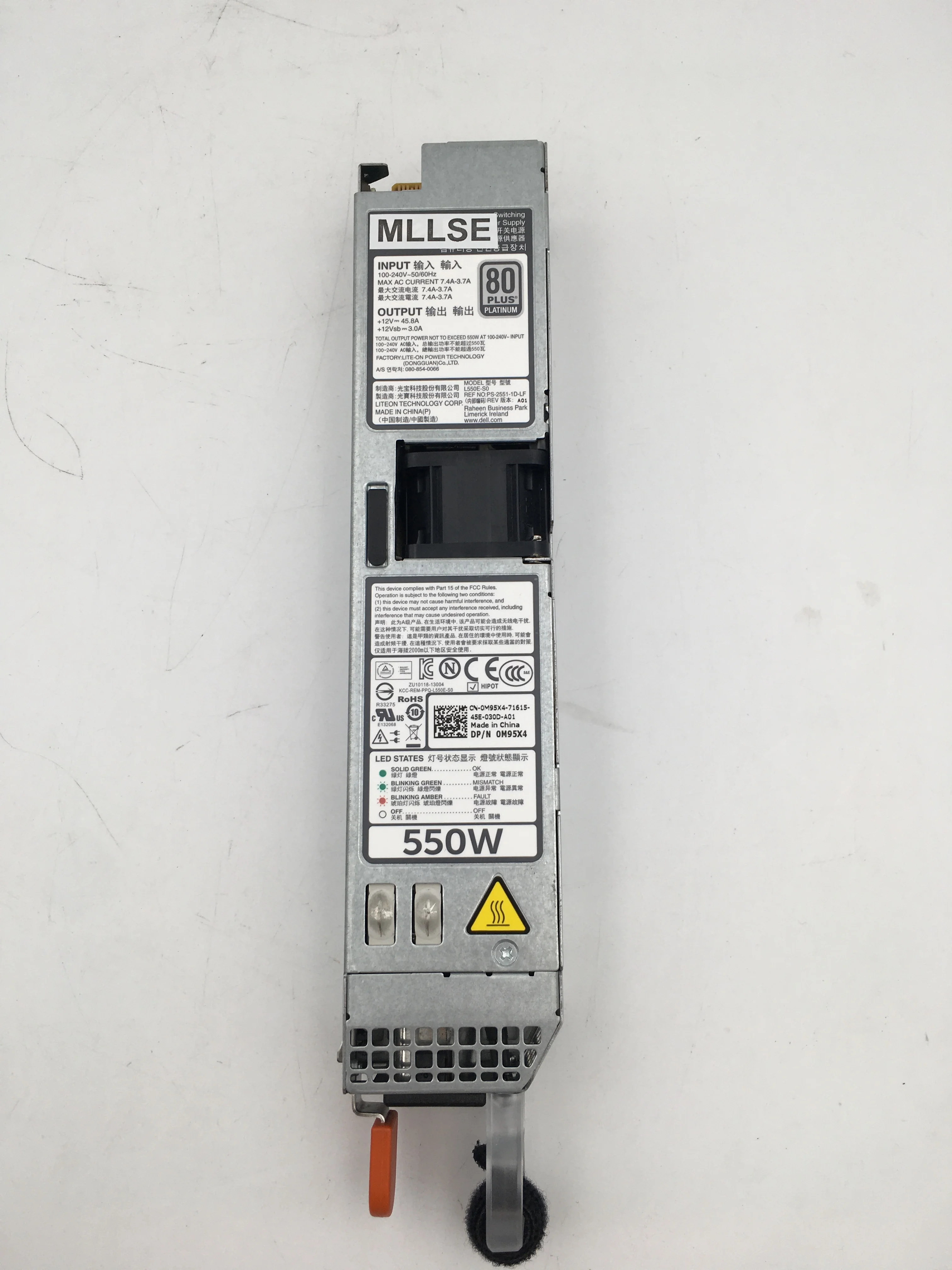  Оригинальный Для DELL PE R320 R420 серверный блок питания 550W L550E-S0 M95X4 0RYMG6 полностью