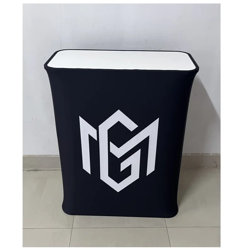 Custom trade show table display stand oval pop up bar counter