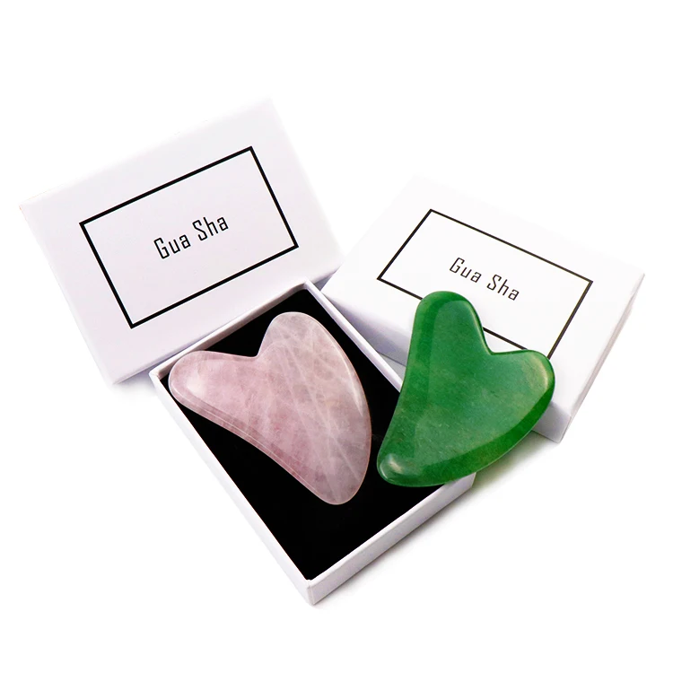 
Custom Private Label Crystal Pink Rose Quartz Jade Face Gua Sha Scraper Board Of Natural Stone Guasha Face Massager 