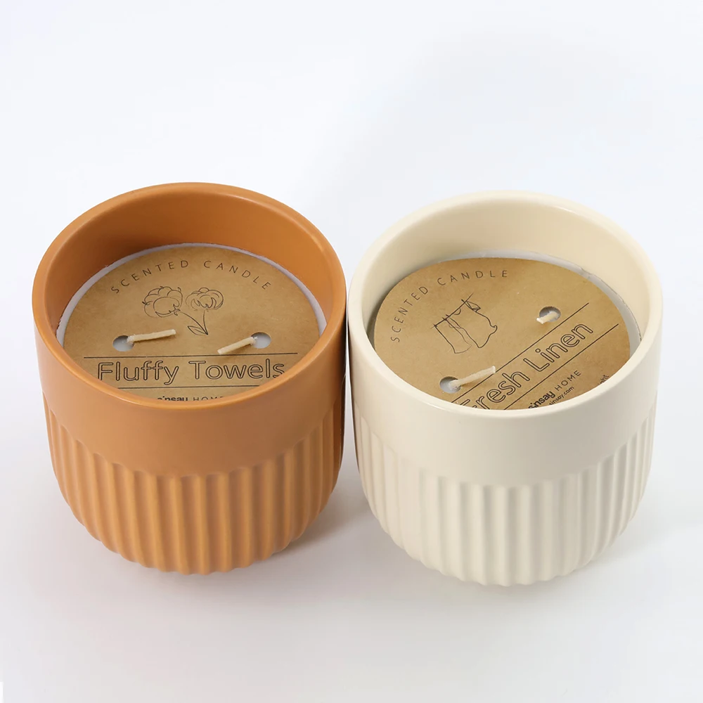 Wholesale  Nordic matte 10 oz luxury ceramic soy wax candle