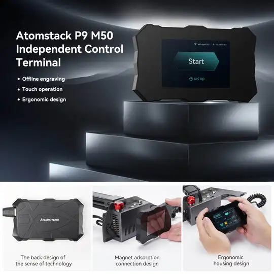 Портативный диодный лазерный гравировальный станок Atomstack P9 M50 220x250 мм Сверхтонкий гравер для дерева