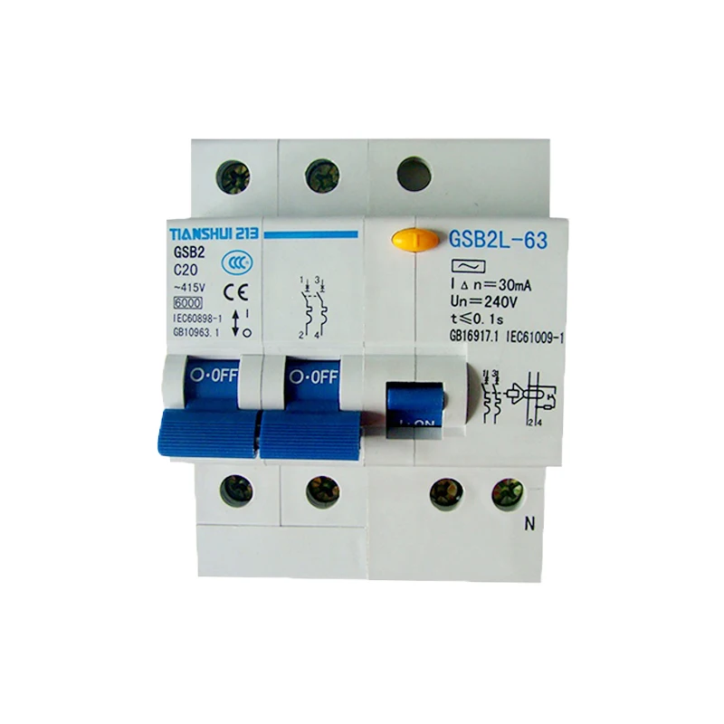 RCCB 63A 4 Pole ELCB Earth Leakage Circuit Breaker DC RCD 4P 40A 63A 30mA