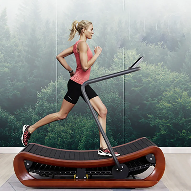 Indoor Fitness  Equipment Commercial Treadmills Manufacturers Wood Air Runner Manual Curved Treadmill Curve