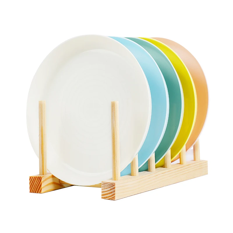 
Plate Rack Stand Pot Lid Holder Kitchen Cabinet Organizer for Bowl Board and more wooden Dish Rack 
