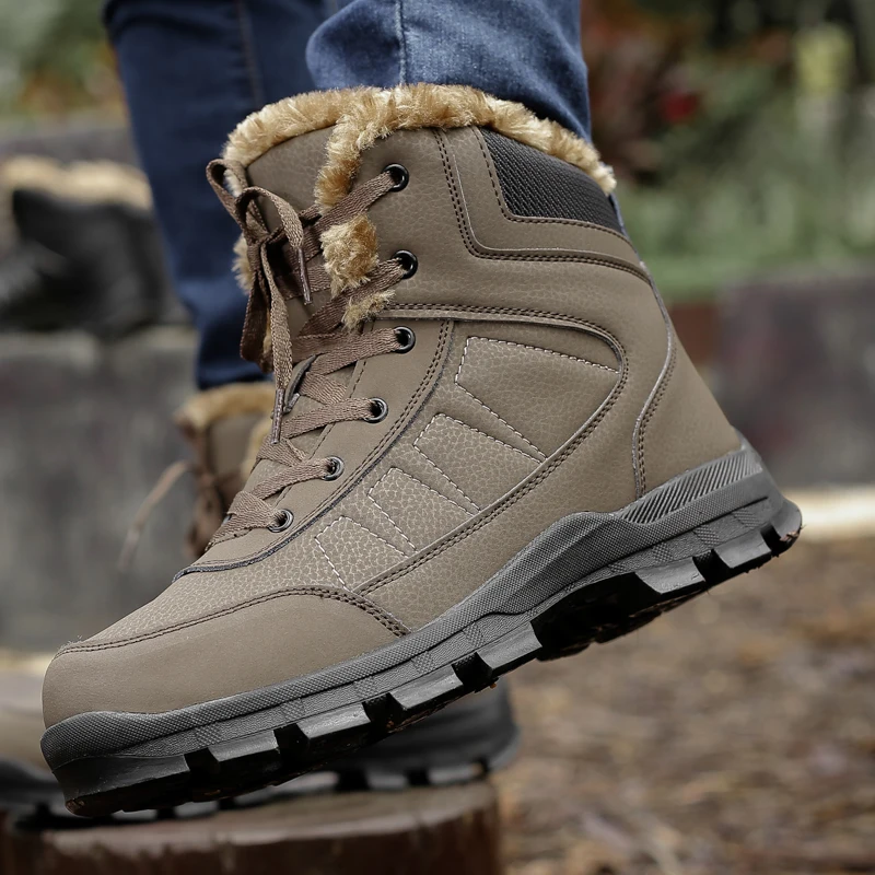 New Invention 2019 Anti Slip Hiking Men Winter Shoes Boots For Men Leather