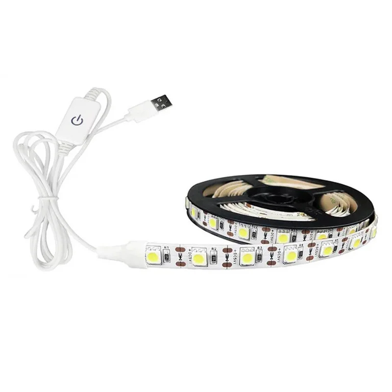 5V 2835 USB Dual Color Strip Light bicolor led touch dimmer warm white/pure white led strip two colors