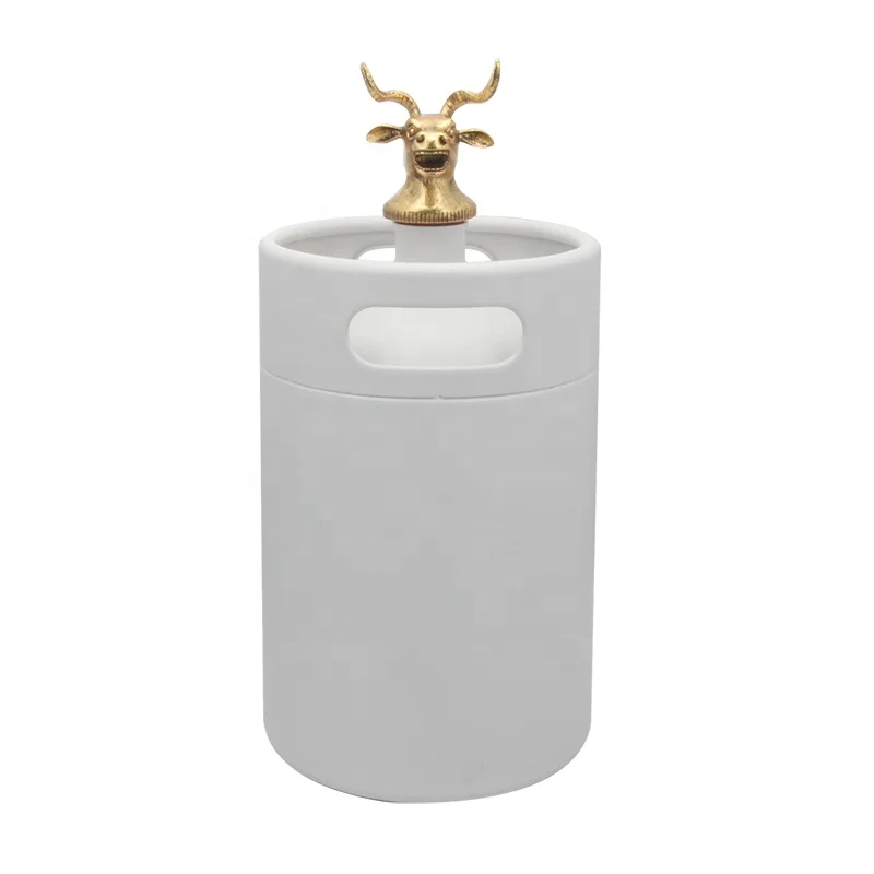 
new style buffalo cap cartoon head screw lid stainless steel mini keg bottle white wine beer soda water growler 