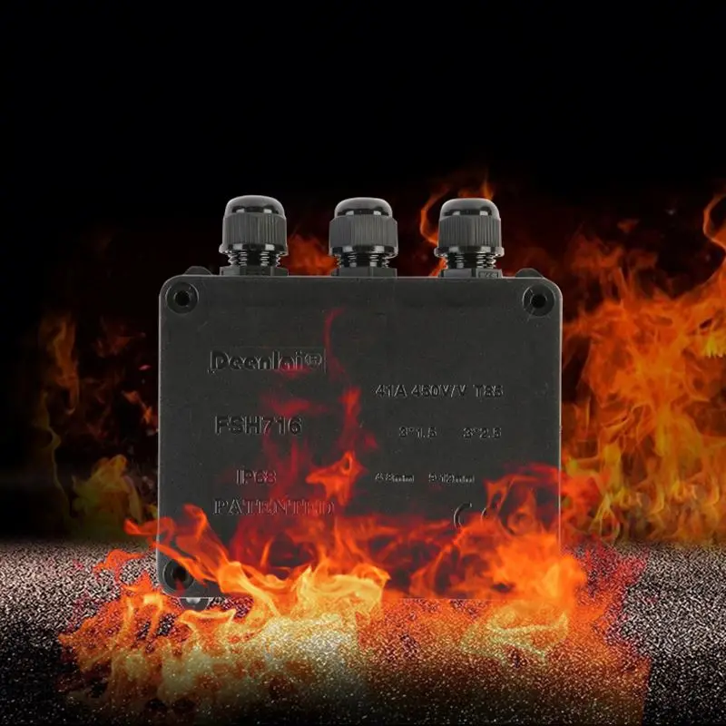 3 hole IP68 electrical cable junction box for 5-9mm wire 3 pole waterproof electronic board sealed connection box