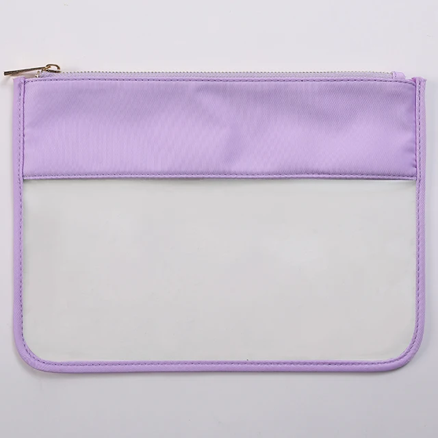 Multi Colors Exquisite Letter Embroidery Travel Bag Women Transparent Toiletry Pouch Patches Cosmetic Bag Clear Bag