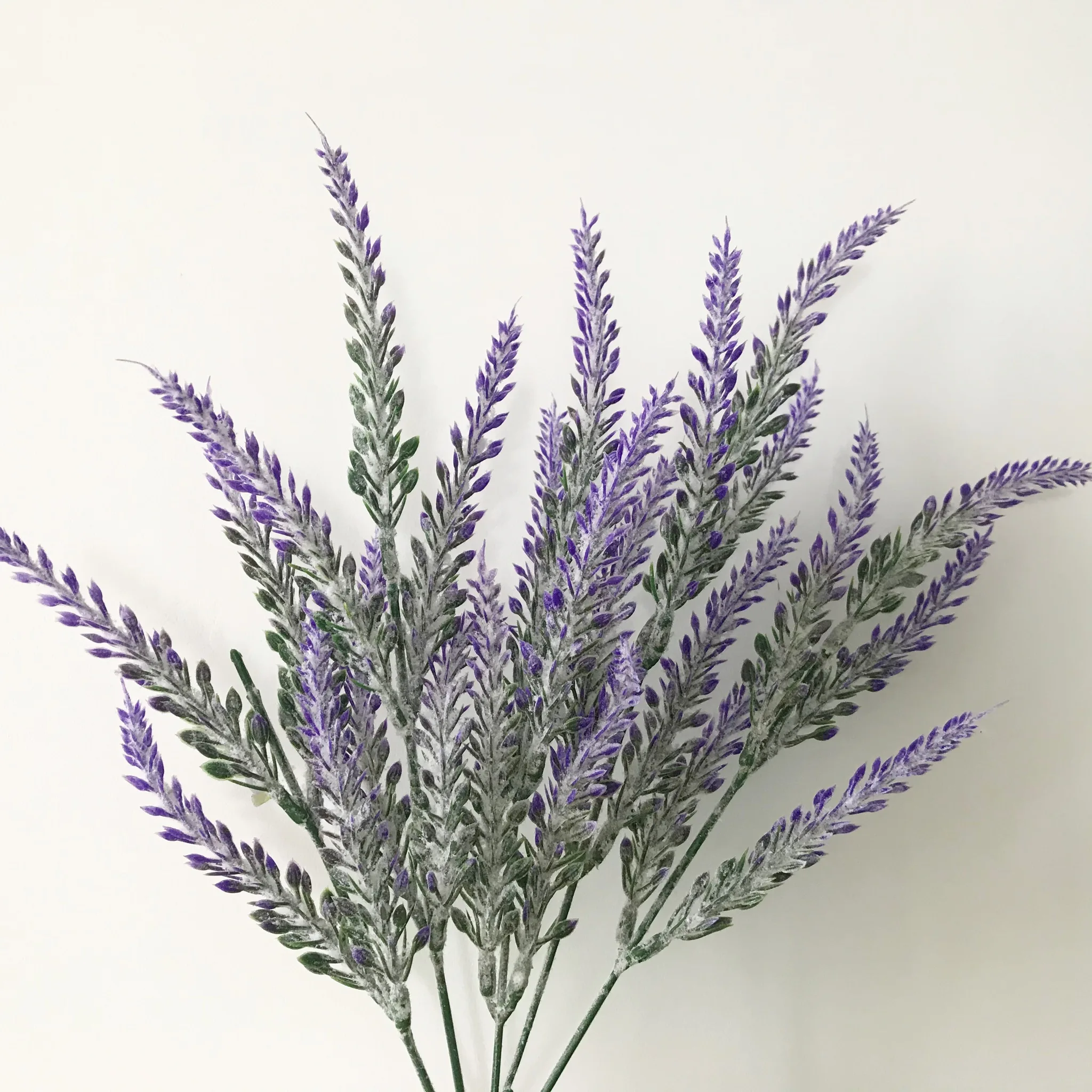 Plastic Plant Flocked Artificial Lavender For Plastic Lavender Flower