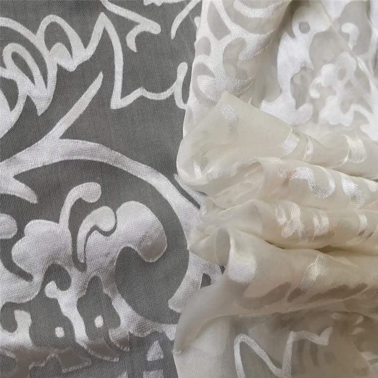 
Bridal Fabric Silk Rayon Burnout 19mm Burnout Fabric for Wedding Dress Women Clothing 