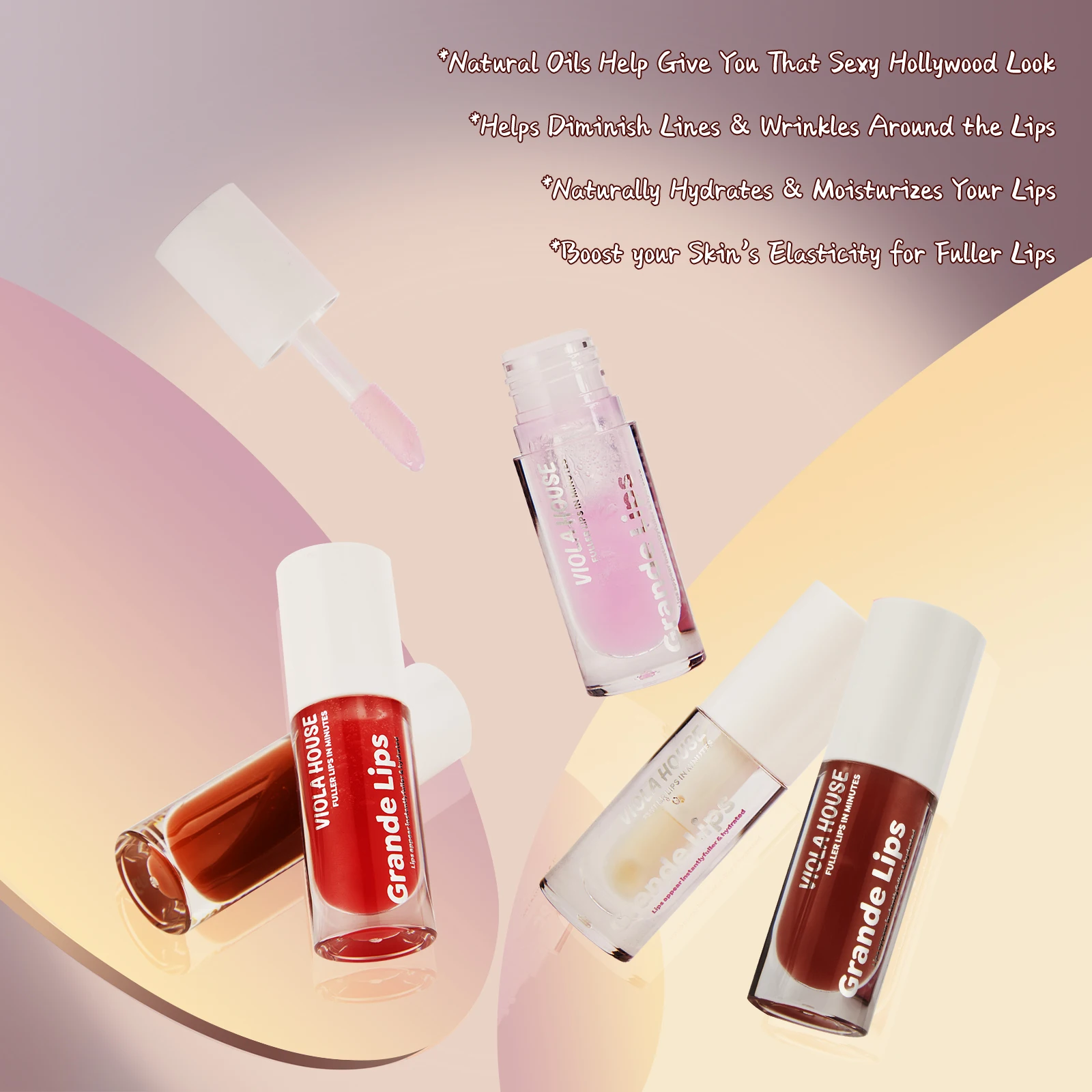 Lip Oil Private Label Custom Vegan Lip Gloss Nourishing Volumizing Extreme Moisturizing Lip Gloss Plumper