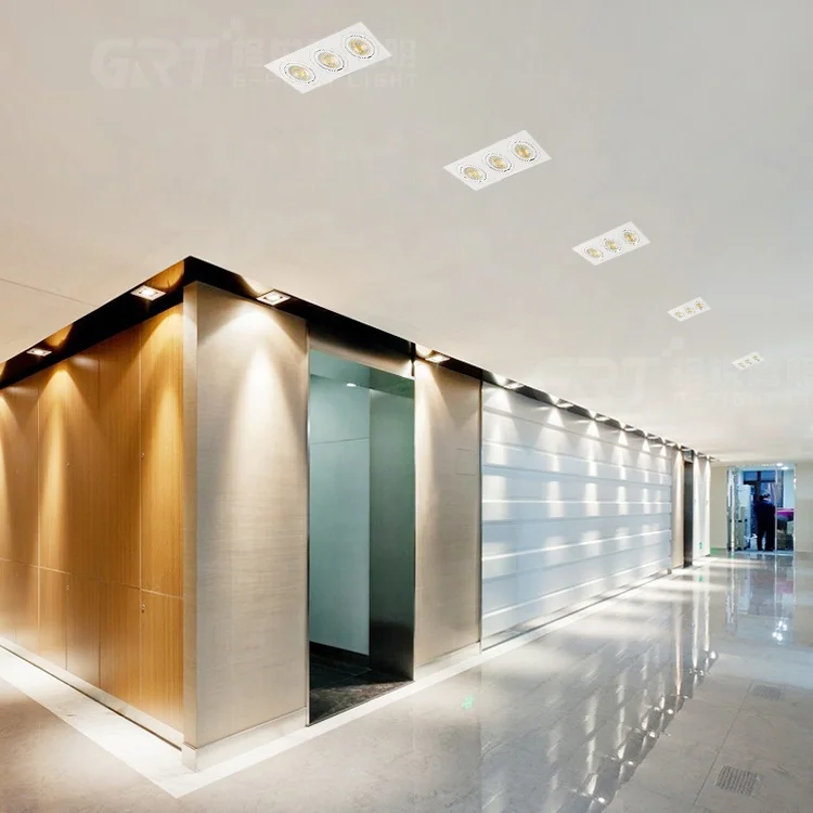 Квадратная Встраиваемая Художественная Галерея музея для помещений 15 Вт Алюминиевый одиночный двойной тройной Потолочный светильник Светодиодная решетка